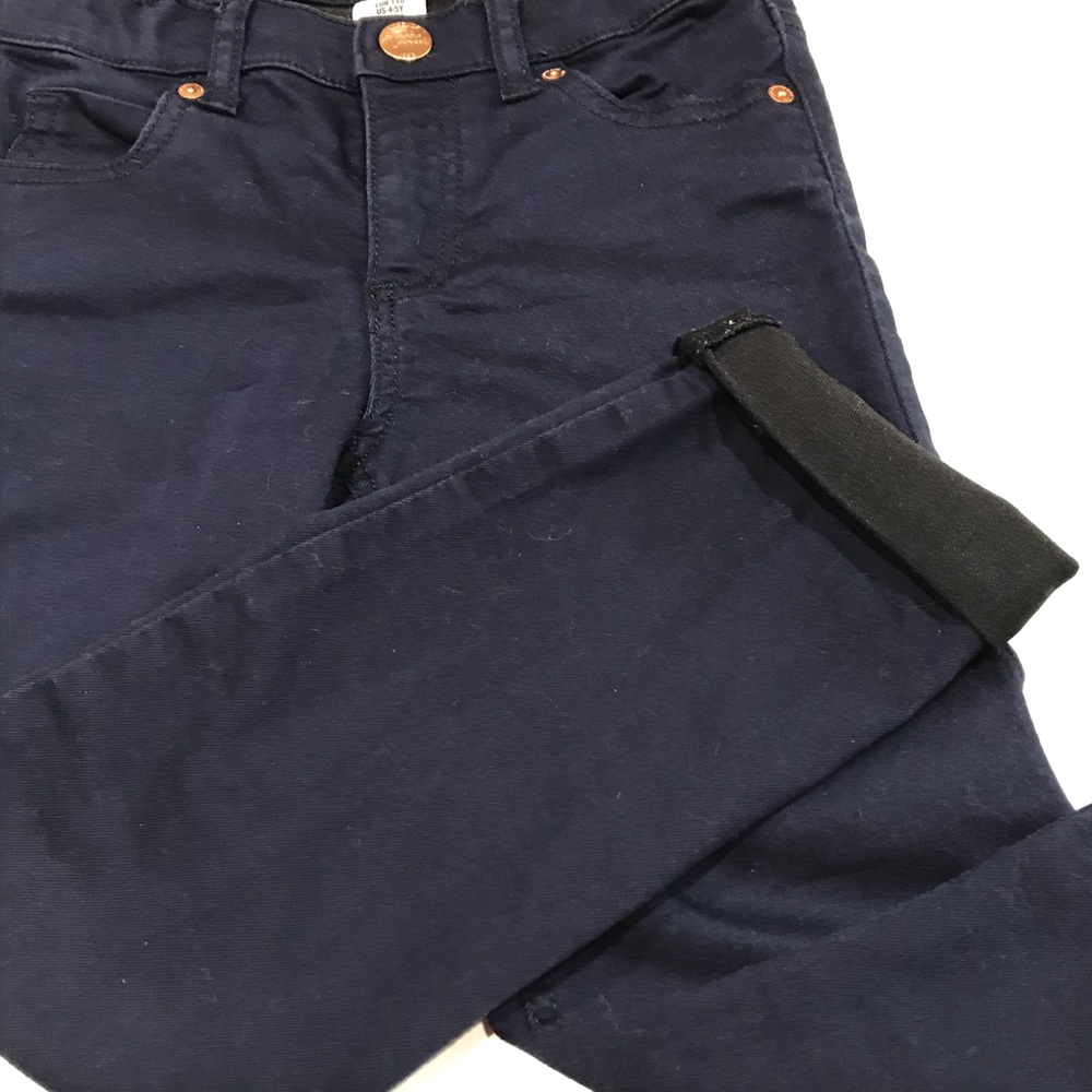 🪴LOGG Girl’s Dark Blue Cotton Blend Stretchy 4 Pockets Pants, 4-5